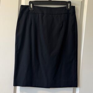 Super 120s Navy Pinstripe Pencil Skirt